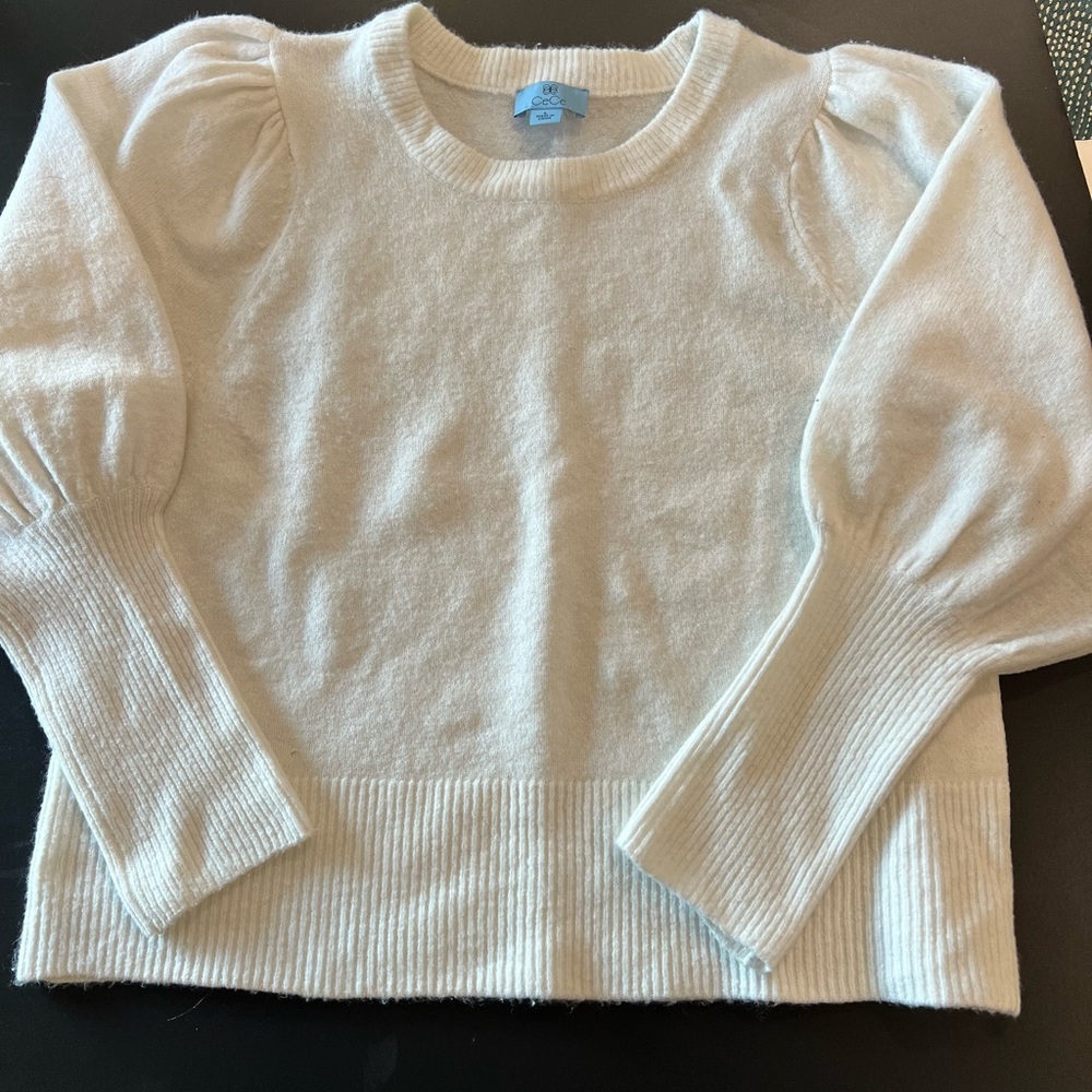 CeCe Cream Chunky Knit Crew Neck Sweater